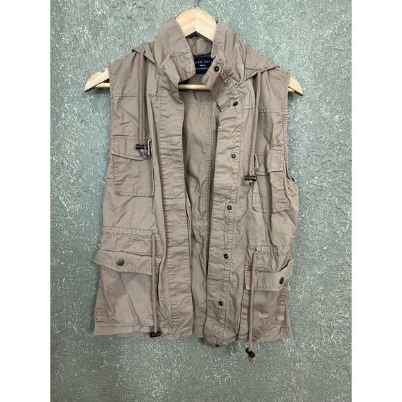Love Tree Tan Hooded Utility Vest Women's Size Small - Picture 1 of 13